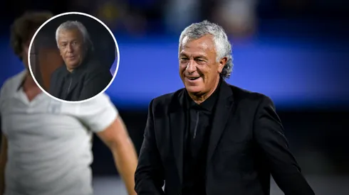 La inesperada reacción de Gorosito al gol errado de Cavani.