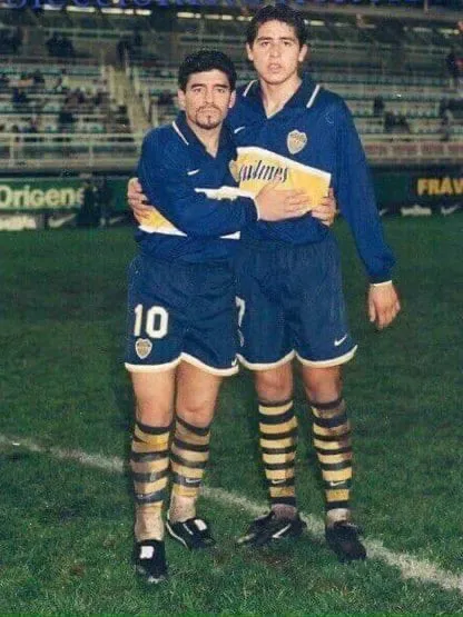 Juan Román Riquelme y Maradona en Boca
