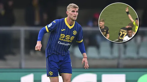 Nicolás Valentini fue expulsado en Hellas Verona
