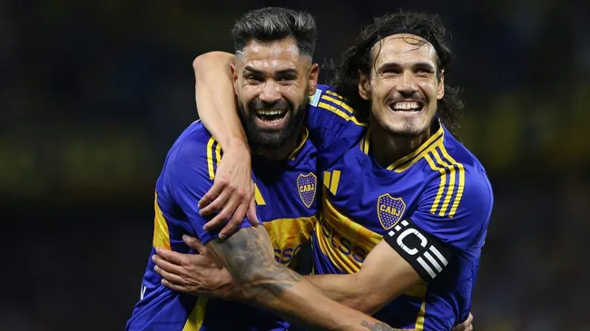 Edinson Cavani y Milton Giménez en Boca