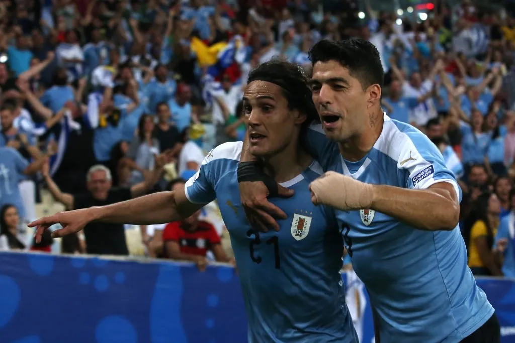 Edinson Cavani y Luis Suárez en la Selección de Uruguay (Getty Images)