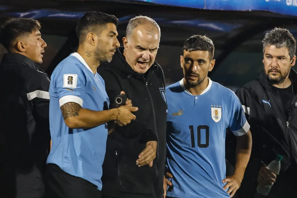 Marcelo Bielsa y Luis Suárez en la Selección de Uruguay (Getty Images)