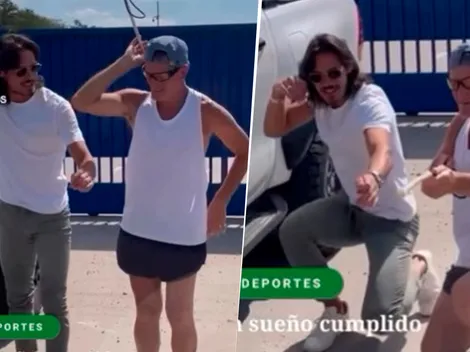 Enorme gesto de Cavani: le enseñó a un hincha ciego cómo hacer el festejo de la flecha