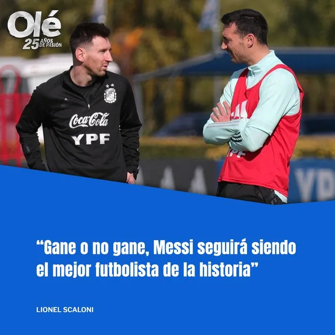 Las declaraciones de Scaloni sobre Messi en 2021 (Foto: Olé)