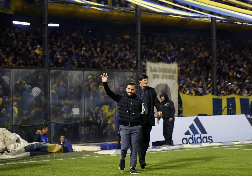 Tevez, en La Bombonera. (Getty)