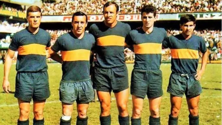 José Luis Luna, Norberto Menéndez, Alfredo Hugo Rojas, Alberto Mario González y Victor Hugo Romero en Boca en 1966