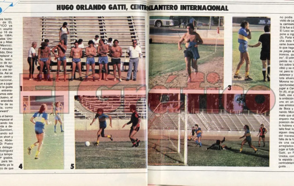 Gatti jugando de 9 en Boca. Foto: gentileza El Gráfico.