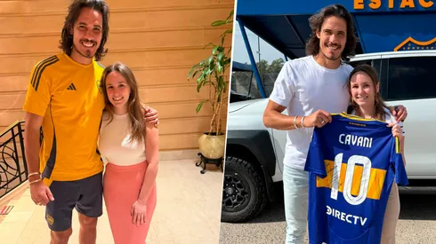 Cavani, junto a Hortense.