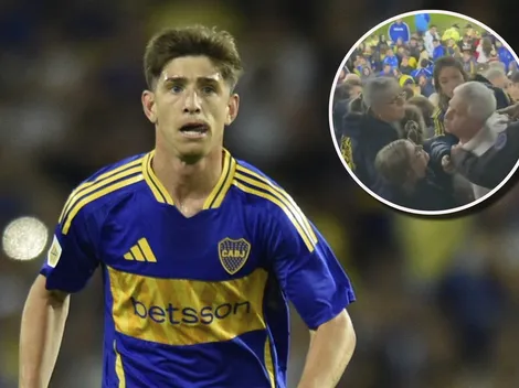 El padre de Belmonte se peleó con los hinchas en la platea de Boca por los insultos al volante