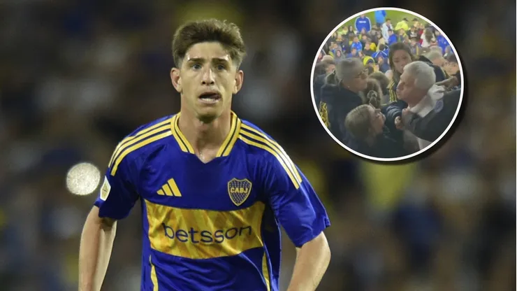 El padre de Belmonte discutió con hinchas de Boca en la tribuna