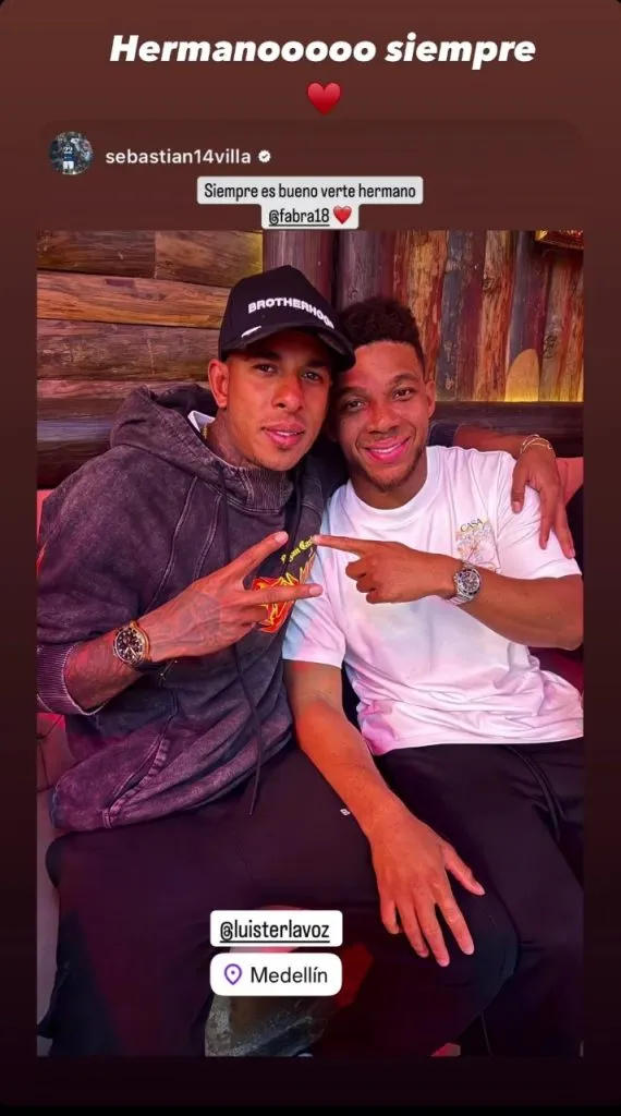 Villa y Fabra se encontraron en Colombia.