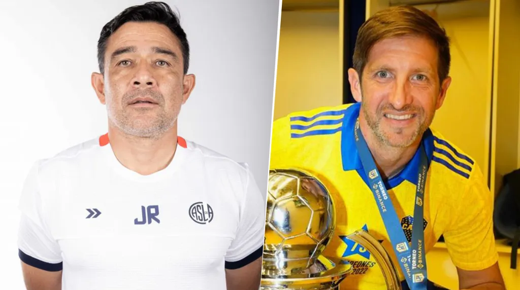 Juvenal Rodríguez y Alejandro Blasco, miembros del cuerpo técnico de Russo en San Lorenzo (San Lorenzo ofiical y Boca Oficial)