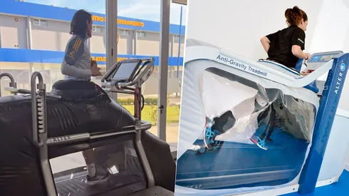 Cavani busca recuperarse con un aparato muy particular.