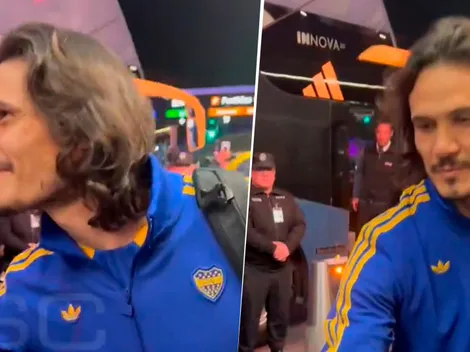 La reacción de Cavani cuando un hincha de Boca le preguntó si llamó a Cristiano Ronaldo
