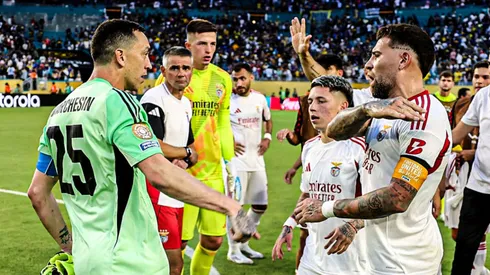 Marchesín se cruzó con Otamendi. Foto: ESPN.