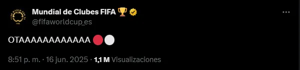 El tuit viral de FIFA. (Captura)