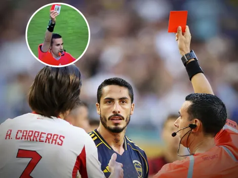 Viral: qué tenía en la mano el árbitro mexicano cuando expulsó a Nicolás Figal