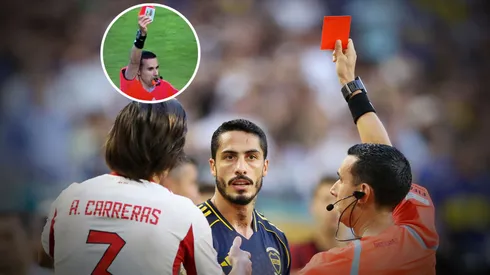 Expulsado: César Ramos le mostró la tarjeta roja a Figal.