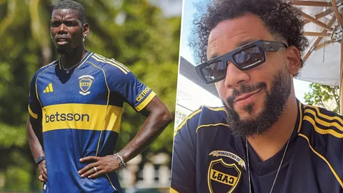 Paul Pogba y Marcelo con la camiseta de Boca