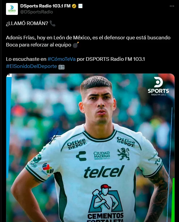 Adonis Frías gusta en Boca otra vez. (Captura)