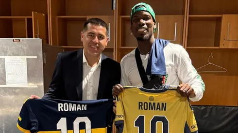 Pogba estuvo con el plantel de Boca.