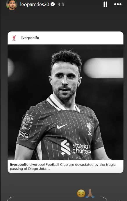 La historia de Paredes sobre Diogo Jota. (Captura)