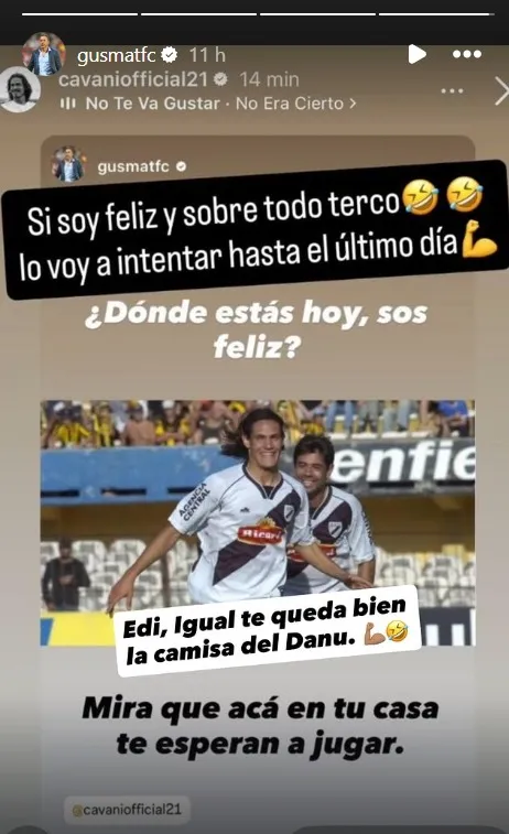 La nueva historia a Cavani. (Captura)