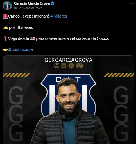 Talleres está interesado en Carlos Tevez. Foto: Getty Images