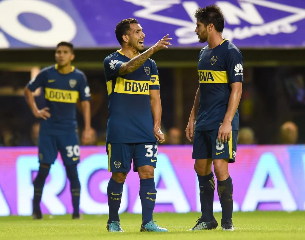 Pablo Pérez y Tevez en Boca (Getty Images)