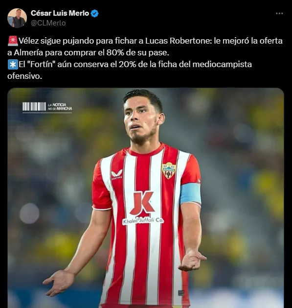 Robertone tiene chances de ir a Vélez. (Captura)