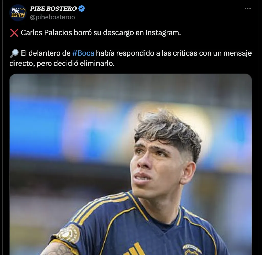 Foto de “PIBE BOSTERO” en “X”