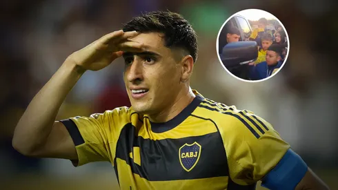 Los hinchas bancaron a Merentiel en Ezeiza.