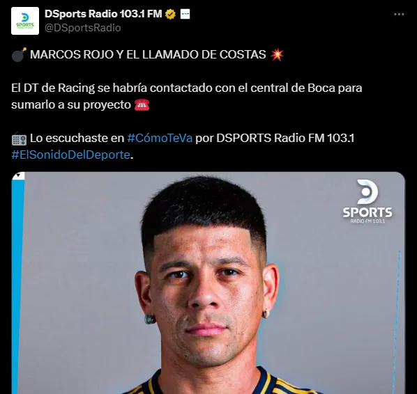 Gustavo Costas llamó a Rojo para Racing. (Captura)