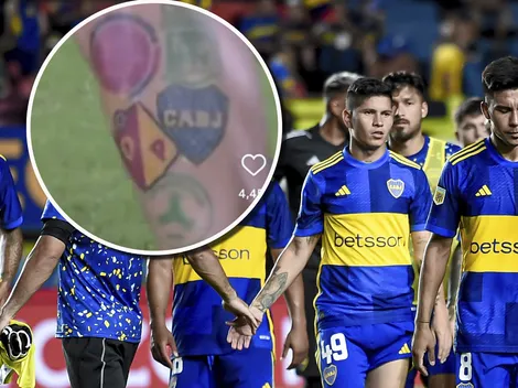 Campuzano se fue hace poco de Boca, pero sorprendió con el escudo tatuado en la pierna