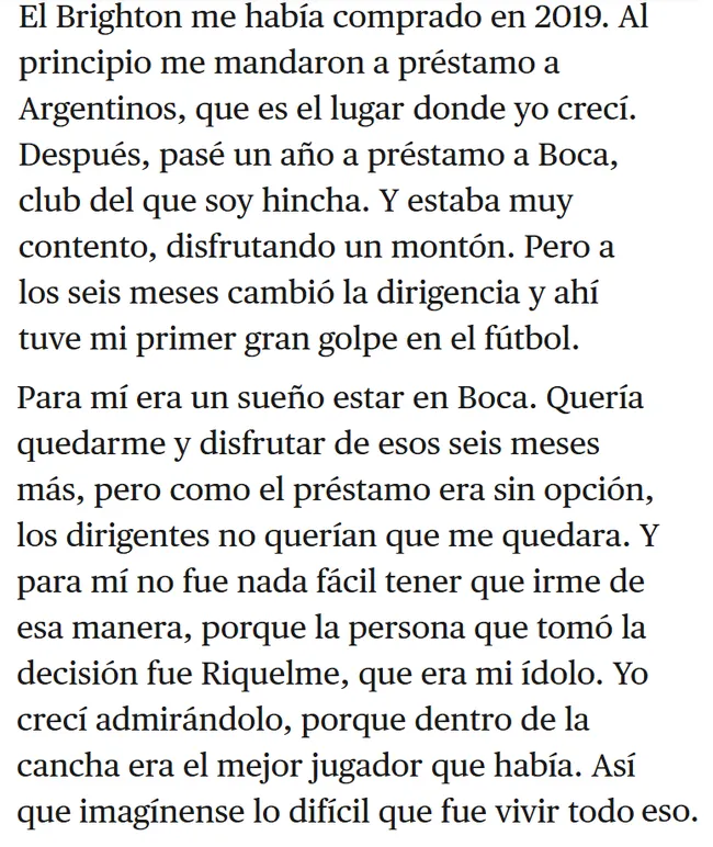 La versión actual que Mac Allister reveló sobre su salida de Boca. (Captura)