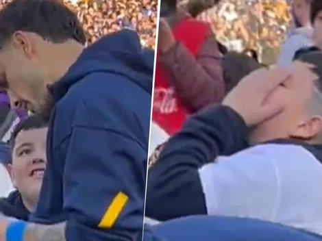 El tierno momento de Paredes con un niño hincha de Boca en La Bombonera: "Me puse a llorar"