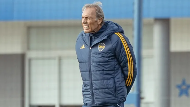 Los equipos que paró Russo en la práctica de Boca en La Bombonera.
