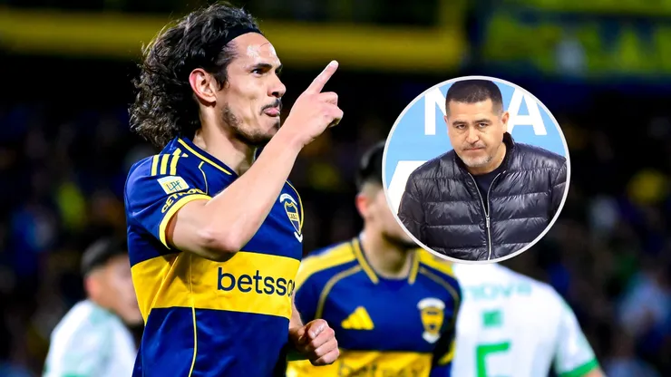 Riquelme llamó a Cavani en plena Bombonera.