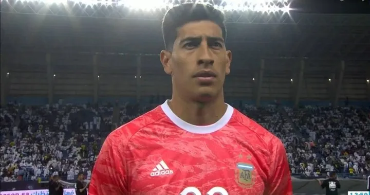 Andrada en 2019, el último jugador de Boca en jugar con la Selección. (Captura)