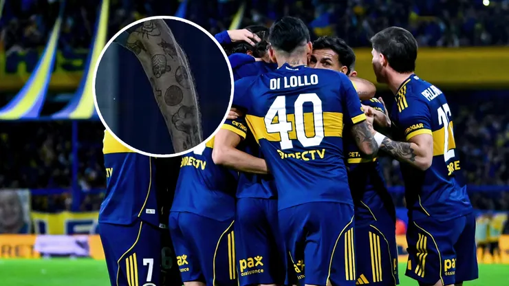 El jugador de Boca que lleva en sus brazos tatuajes de dibujos animados.