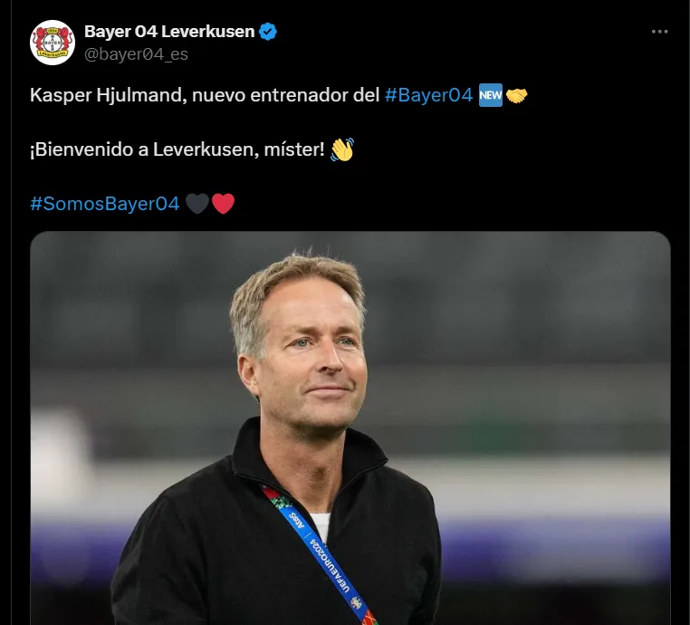 Bayer Leverkusen anunció a Kasper Hjulmand como su nuevo DT.