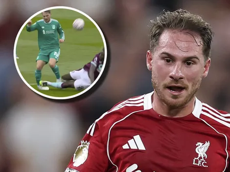 No lo rompió de milagro: Mac Allister recibió una terrible patada en Liverpool vs. Burnley