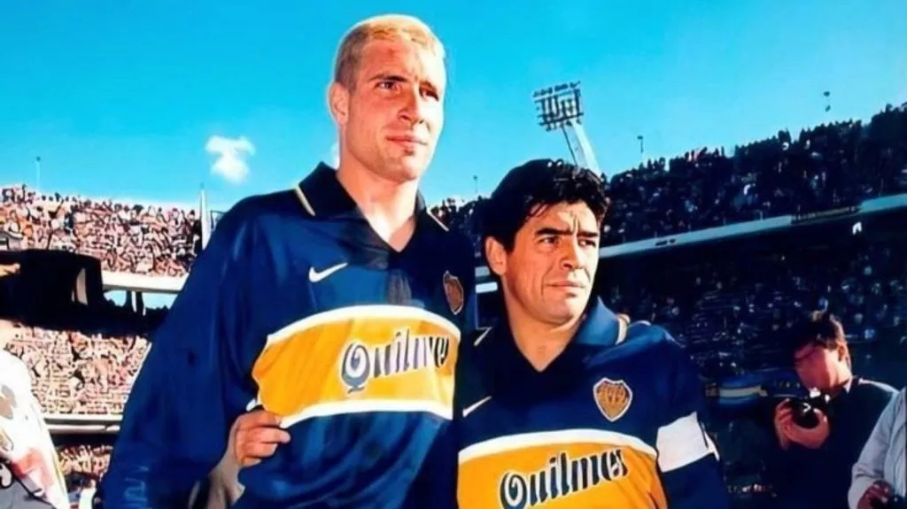 Palermo y Maradona, juntos en Boca. (martinpalermo.ok)