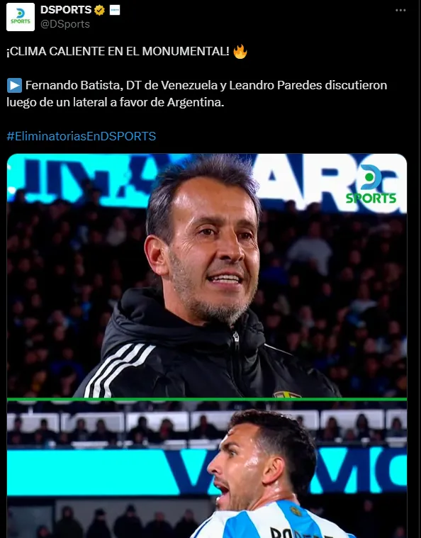La discusión entre Paredes y Batista. (Captura)