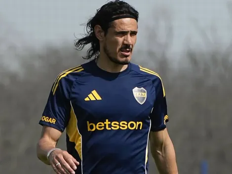 Cavani terminó la práctica de Boca con una sobrecarga