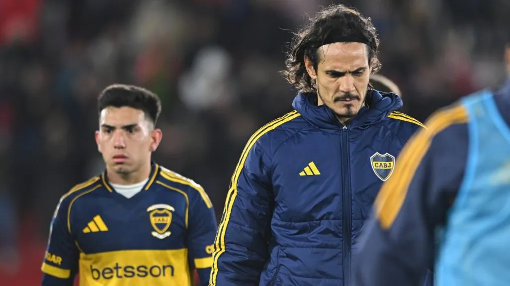 Cavani y Velasco, lesionados en Boca. (Getty)