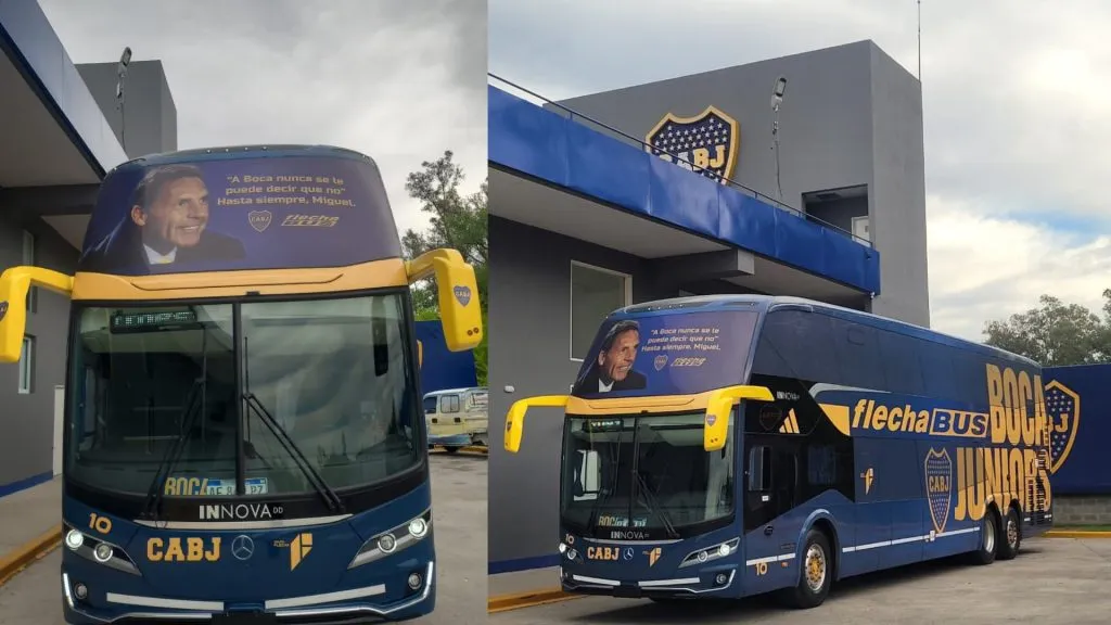 El rostro de Miguel acompañará al plantel en cada viaje a partir de ahora. (Ezequiel Sosa)