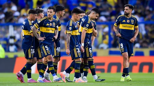 Un jugador de Boca, enojado con el arbitraje.
