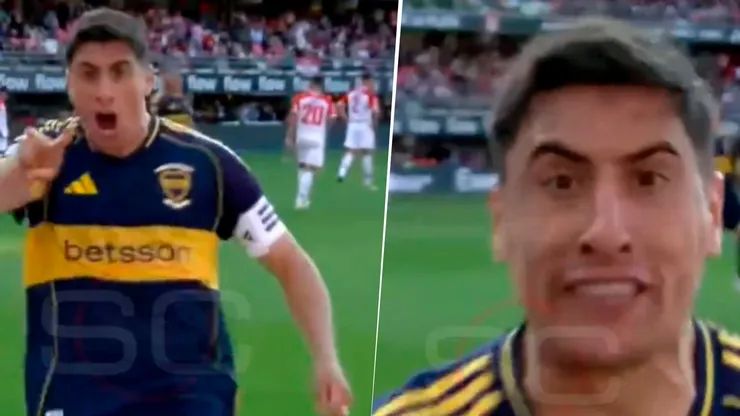 El festejo de Merentiel para el 2-1 de Boca en La Plata.