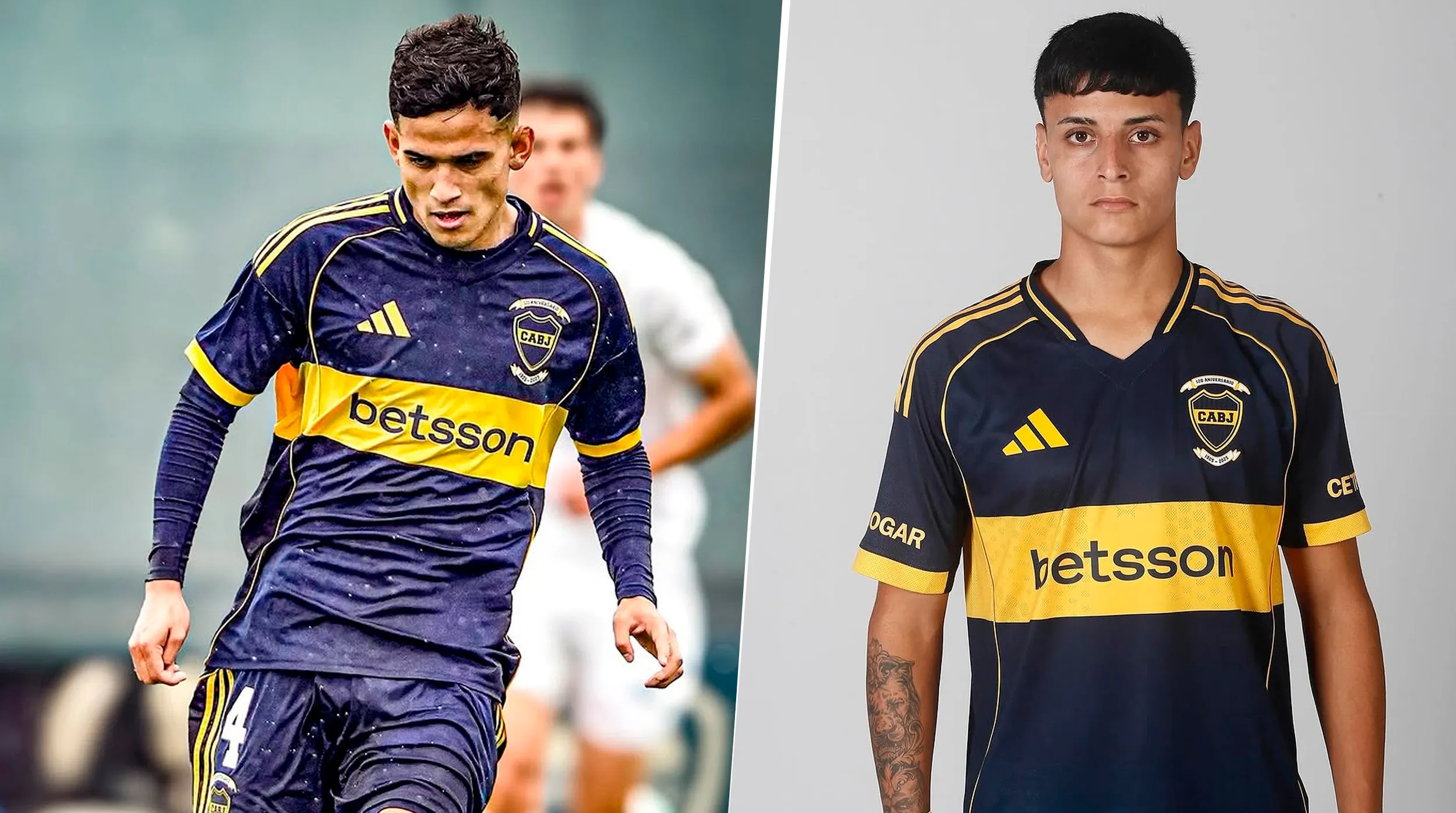 Dylan Gorosito y Santiago Zampieri, juveniles de Boca. (Instagram)